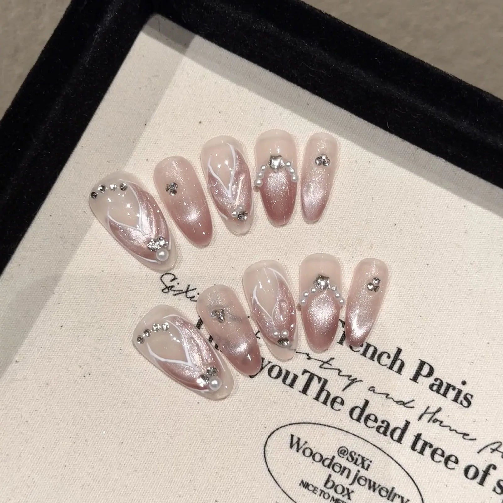 10pcsHandmade Press on Nails Blue