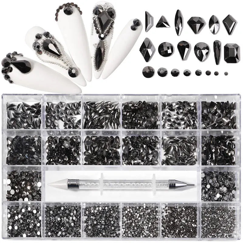 2500pcs Glass Crystal Diamond Flat Bottom Rhinestones Nail