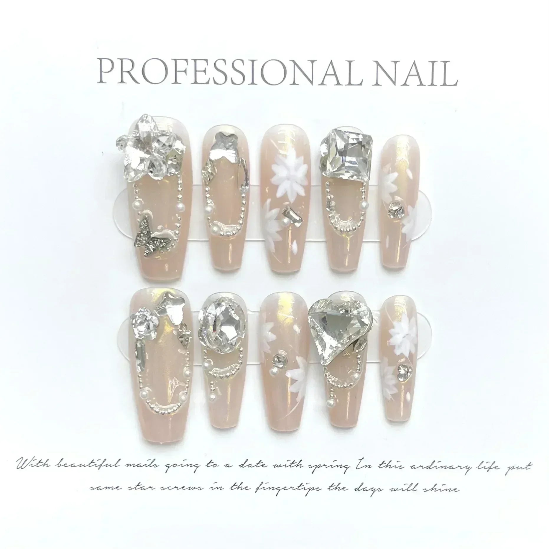 24pcsBlack Handmade Press on Nails