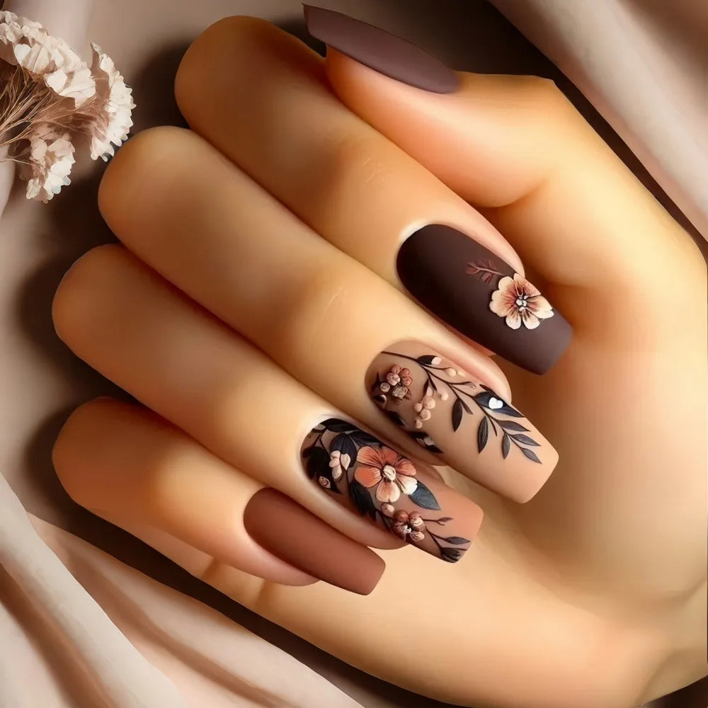 24pcs/set short medium long fake nails