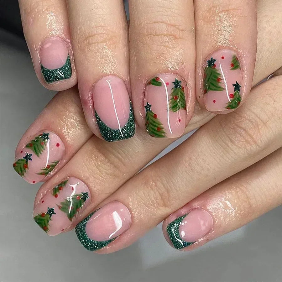 24Pcs Short Oval Press-On Nails
