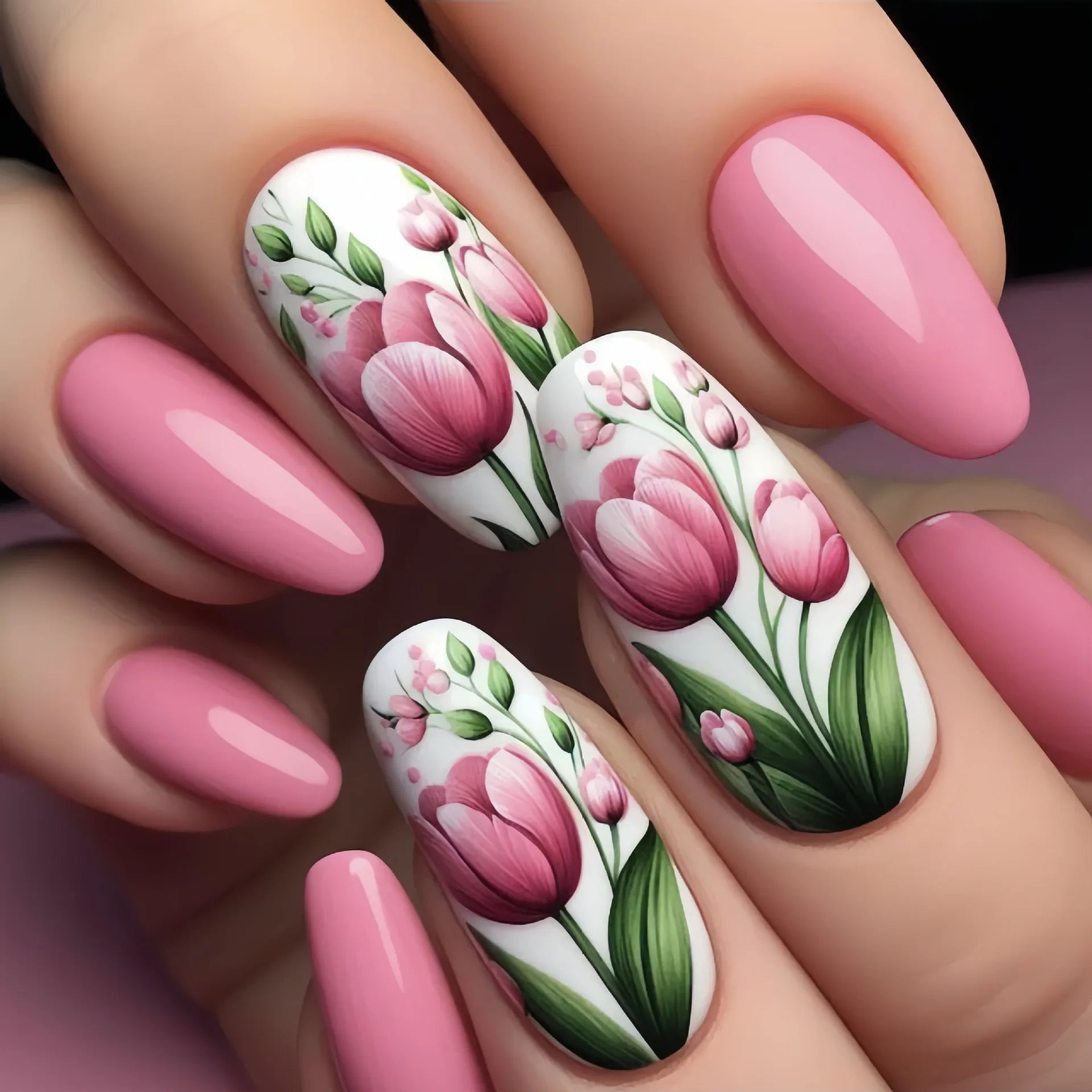24pcs/set short medium long fake nails