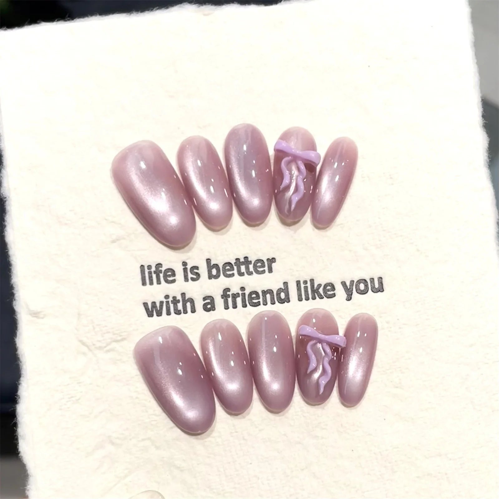 10pcs Handmade Press On Nails Vintage Wine Red