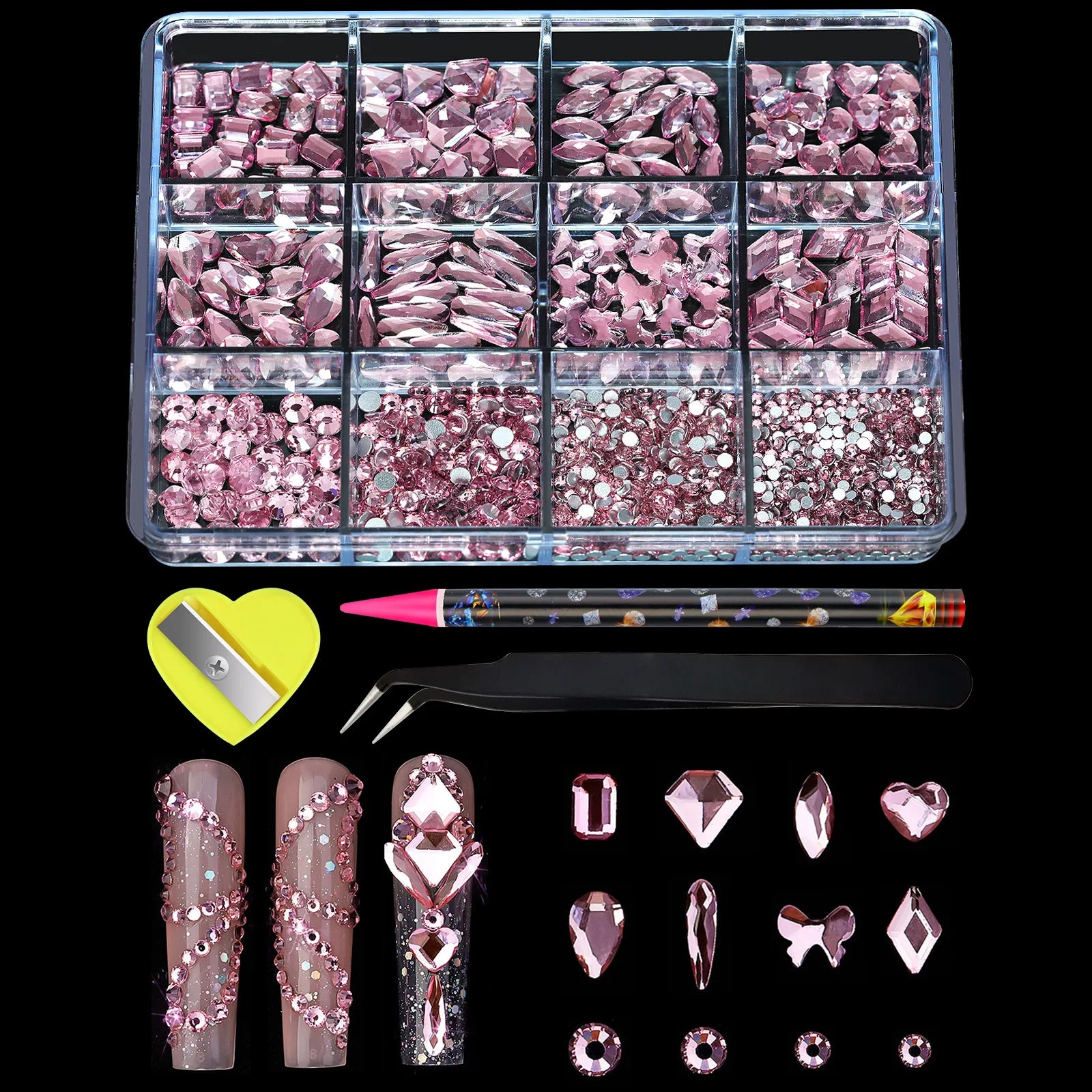 12Grids Flat Bottom Rhinstones For Nails