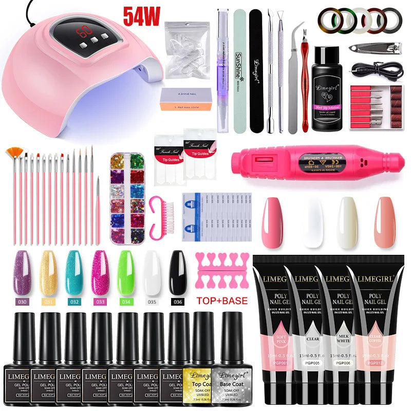 Nail Extension Kit Acrylic Gel Polish Nail with UV LED