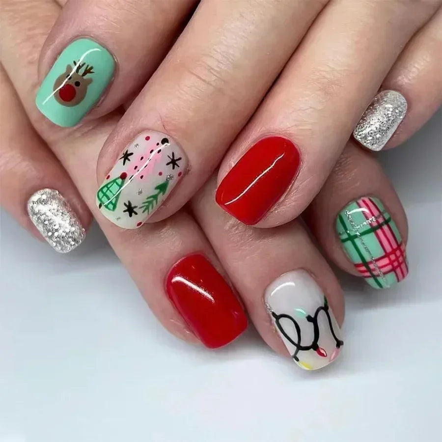 24Pcs Short Oval Press-On Nails