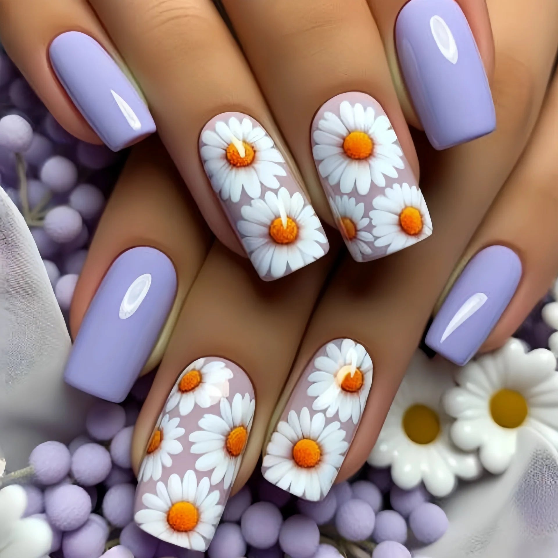 24pcs/set short medium long fake nails