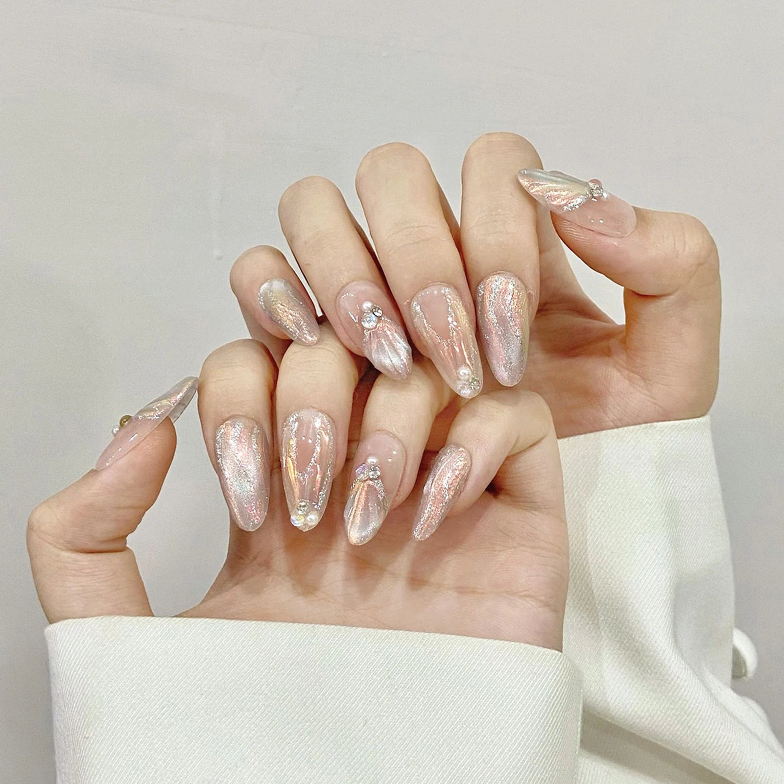 10pcsHandmade Press on Nails Blue