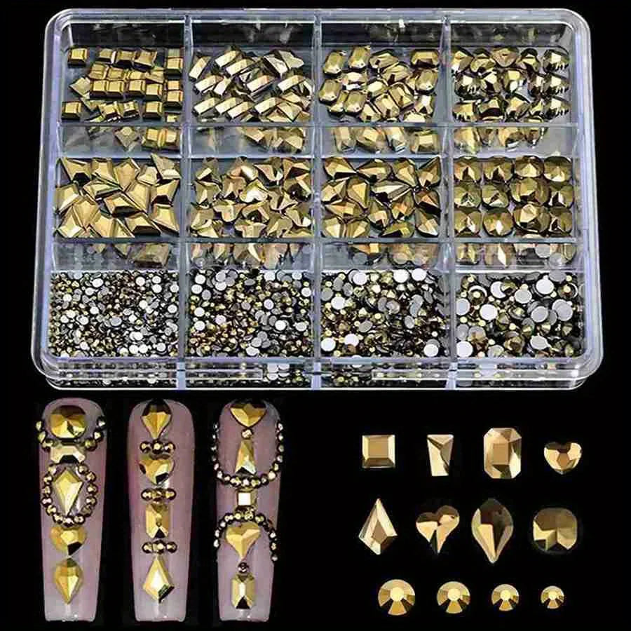 12 Grid/Box 3D Nail Gems