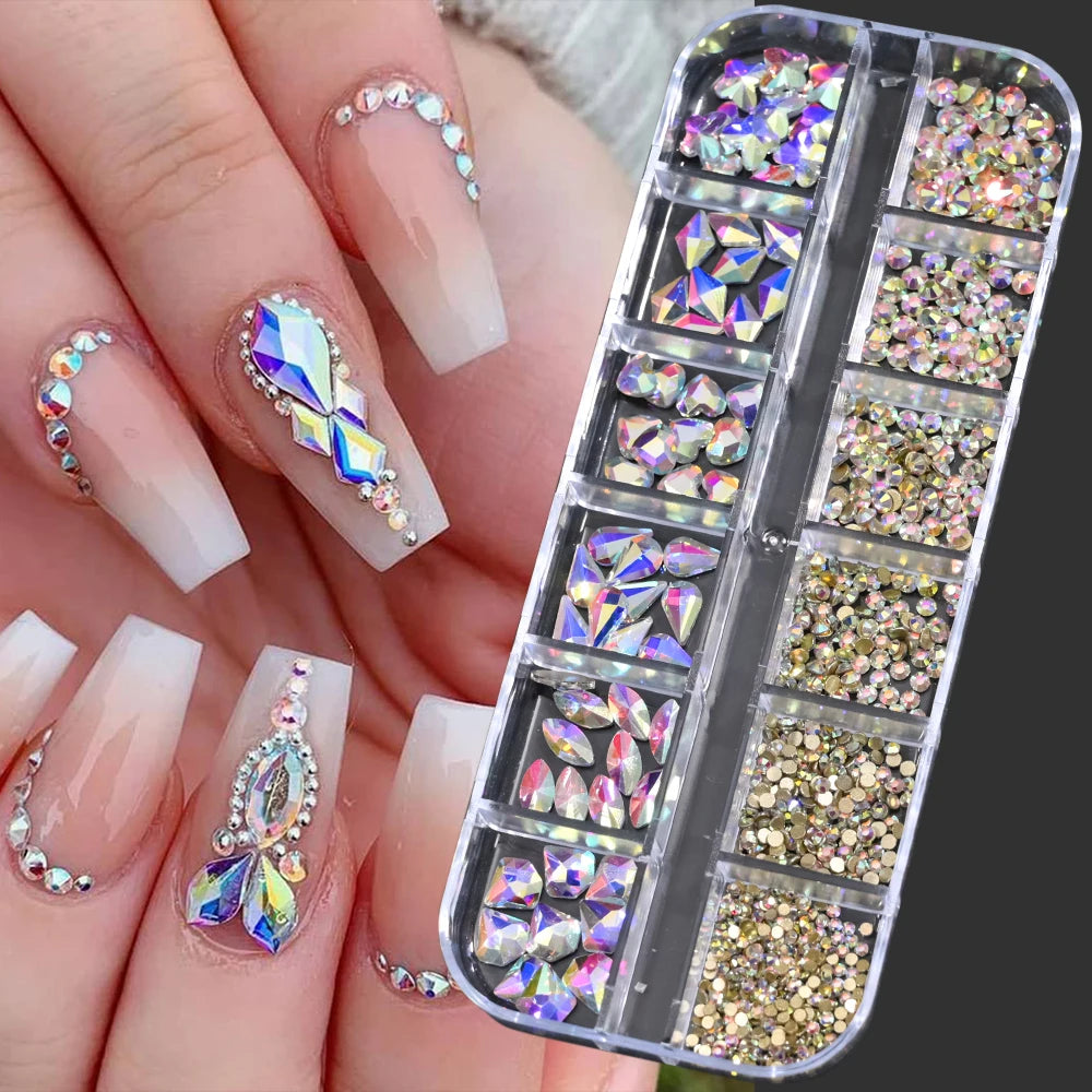 100/50cm Long Luxury Crystal Chain Nail