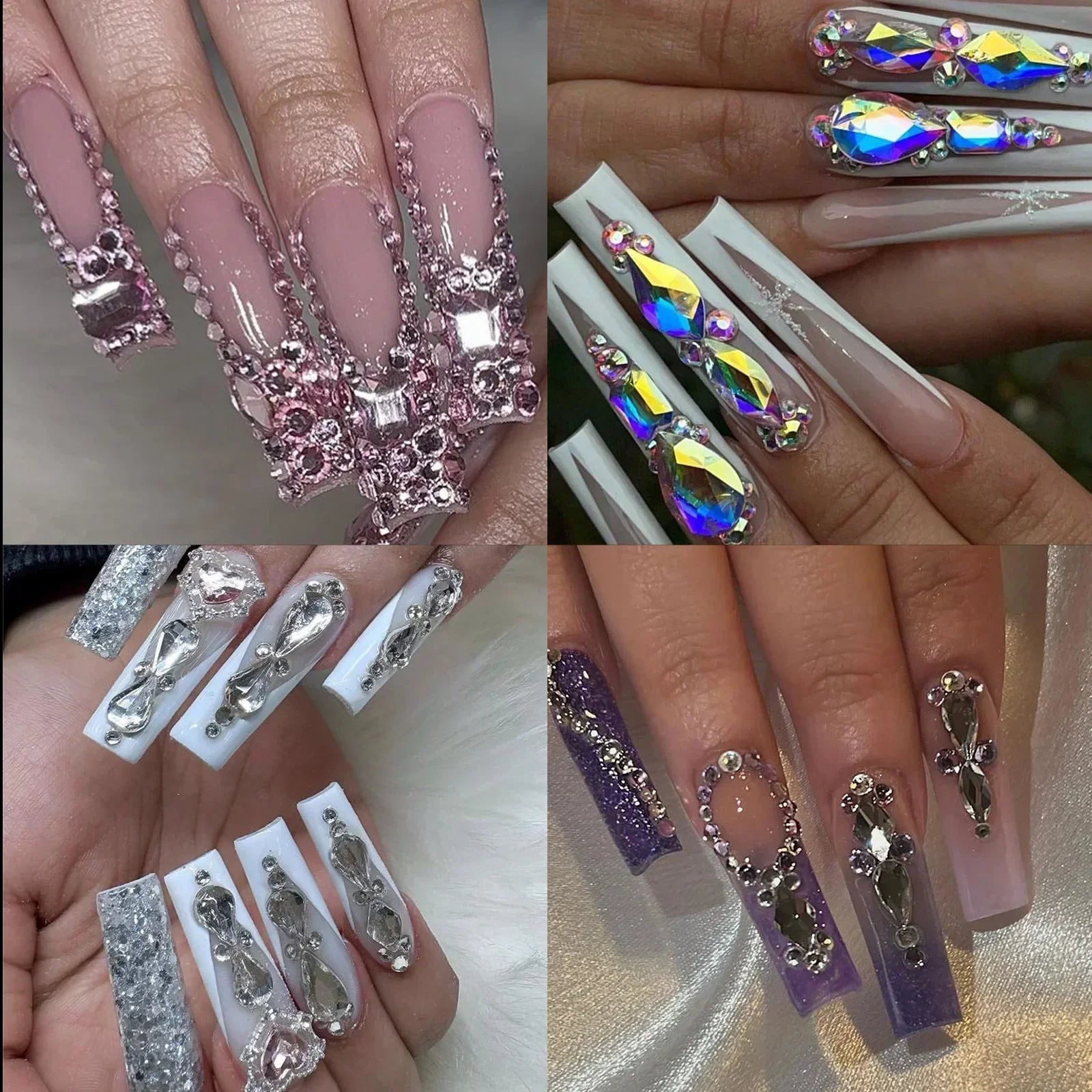 12Grids Flat Bottom Rhinstones For Nails