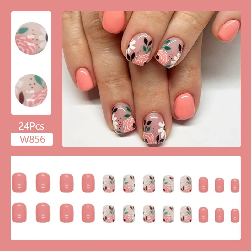24Pcs/Set Cute and Playful Wearing False Nails