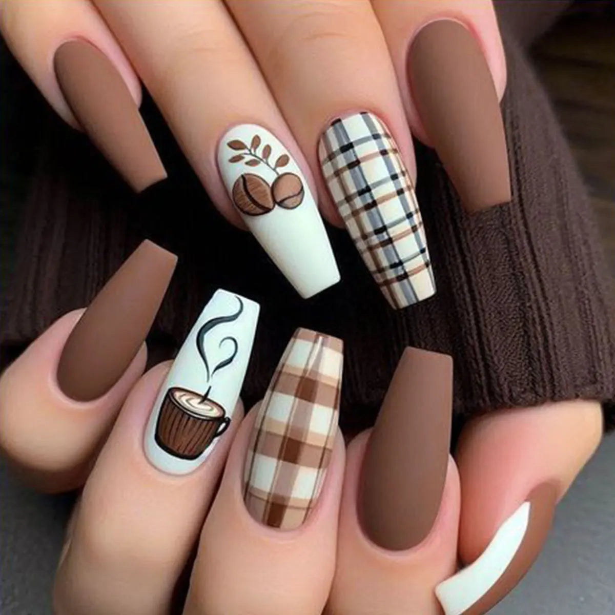 24pcsShort Medium long fake nails