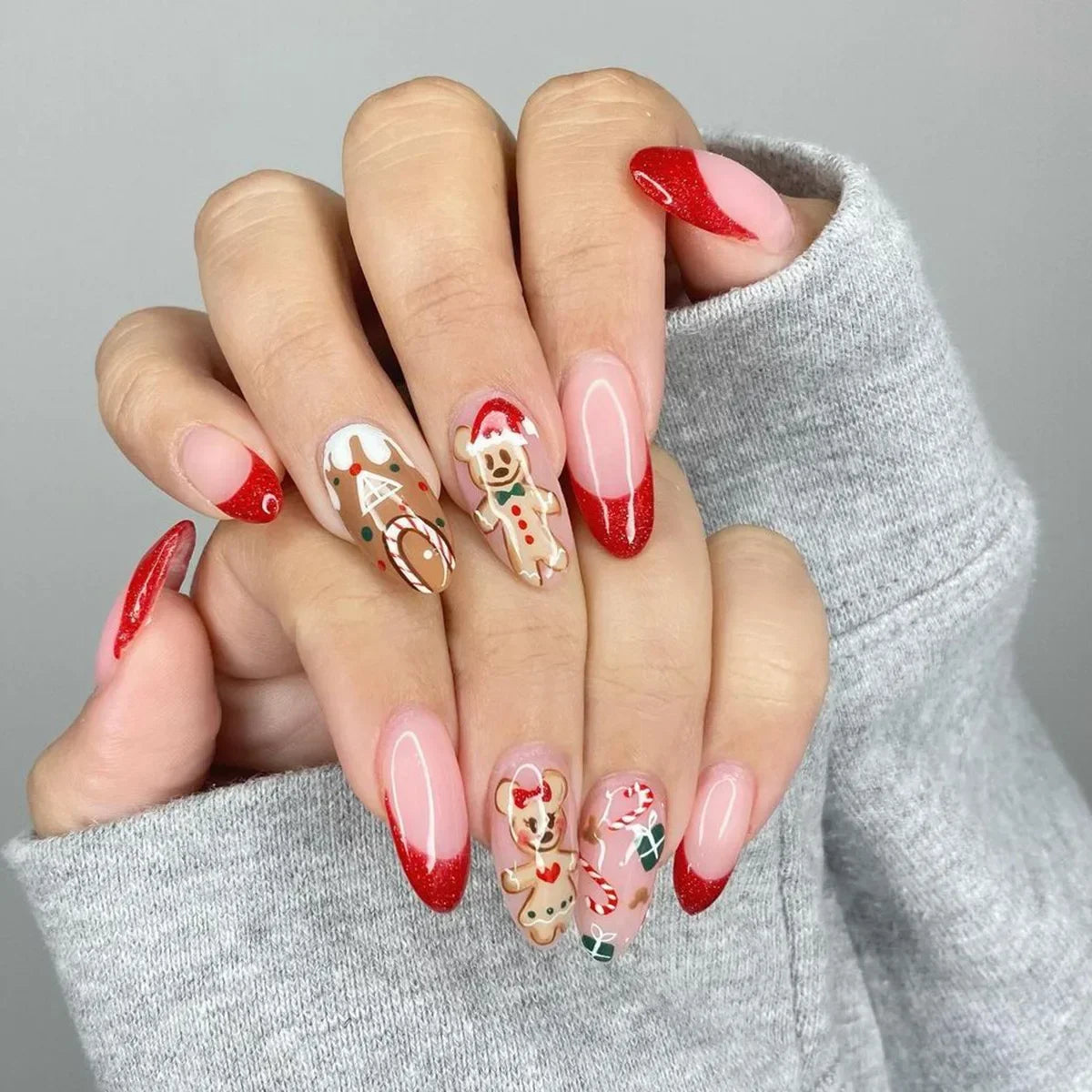 24Pcs Short Oval Press-On Nails
