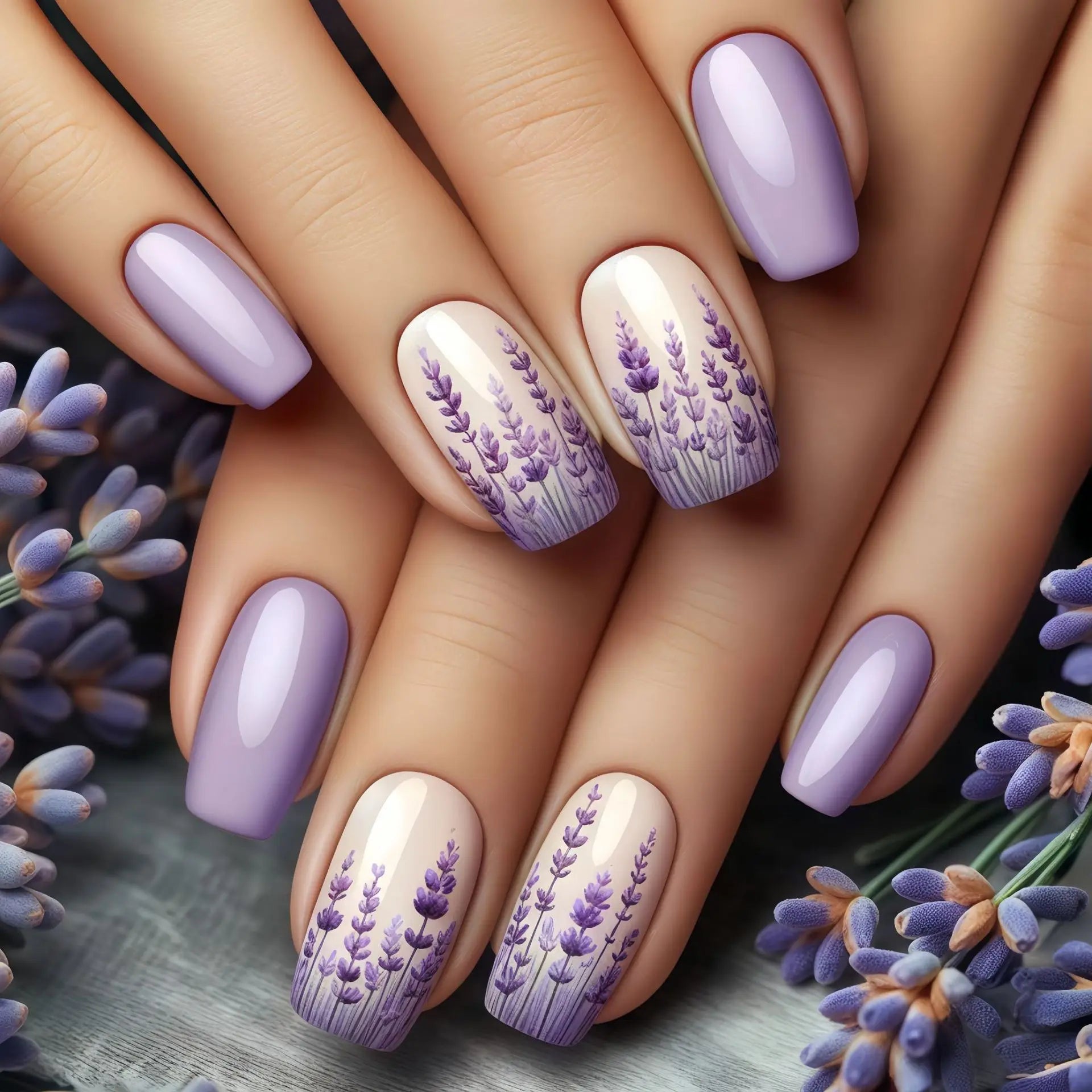 24pcs/set Short Medium fake nails
