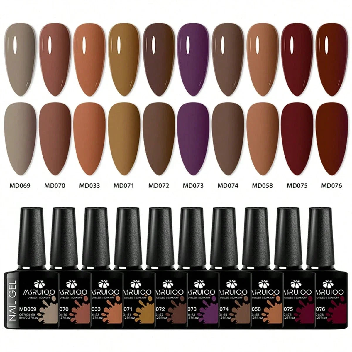 10pc Nail Gel Polish Set professional manicure tools set