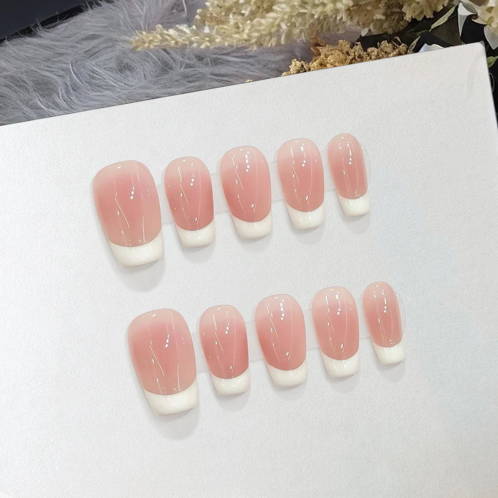24pcsBlack Handmade Press on Nails