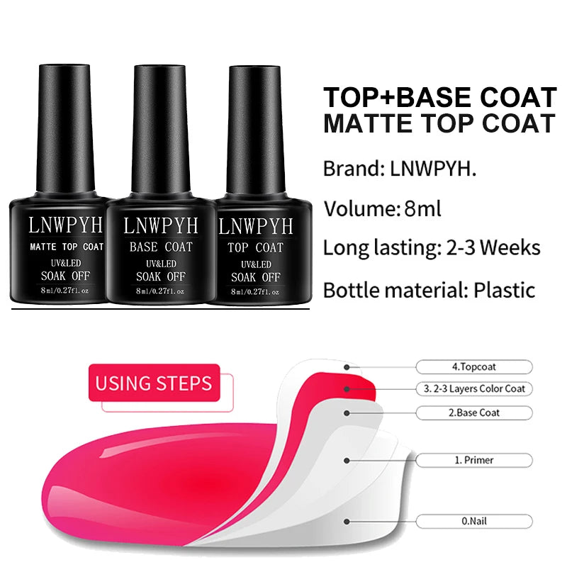 Nail Gel Polish Kit With LED Nail Lamp Semi-Permanent 27