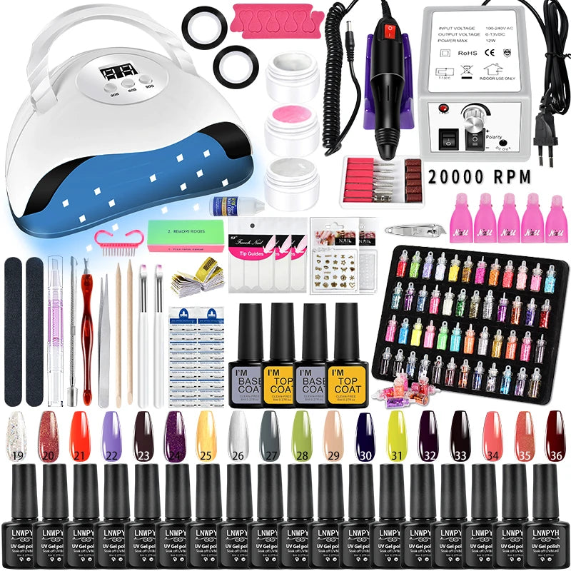 Gel Nail Polish Kit Manicure Art Decorations Set
