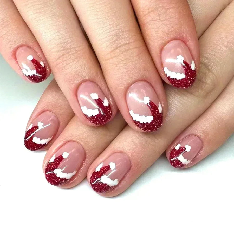 24Pcs Short Oval Press-On Nails