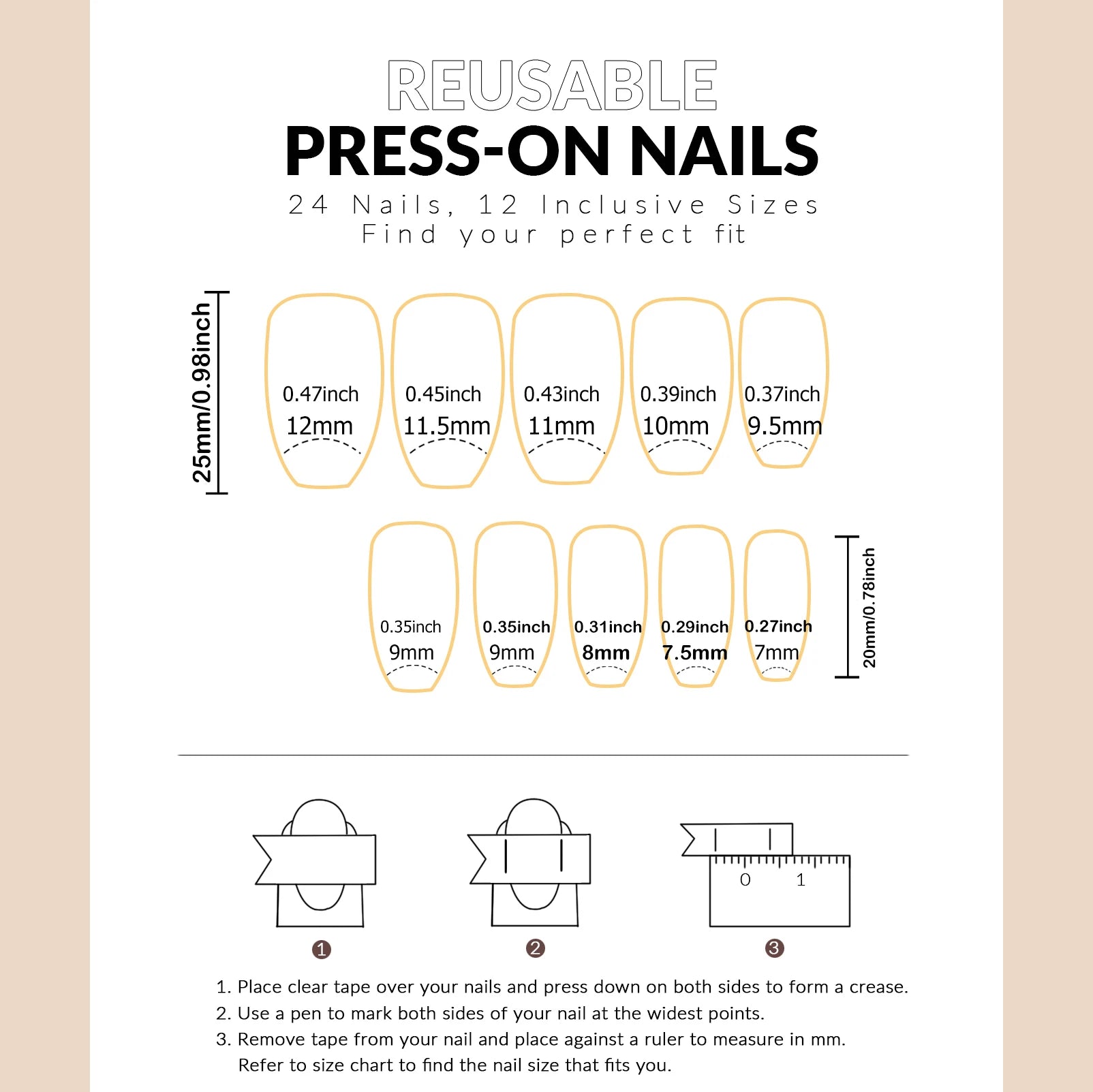 24pcs Ballet Fake Nails