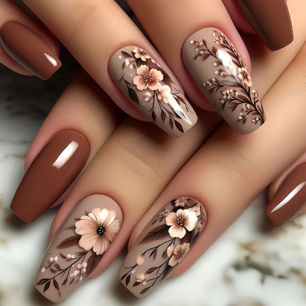 24pcs/set short medium long fake nails