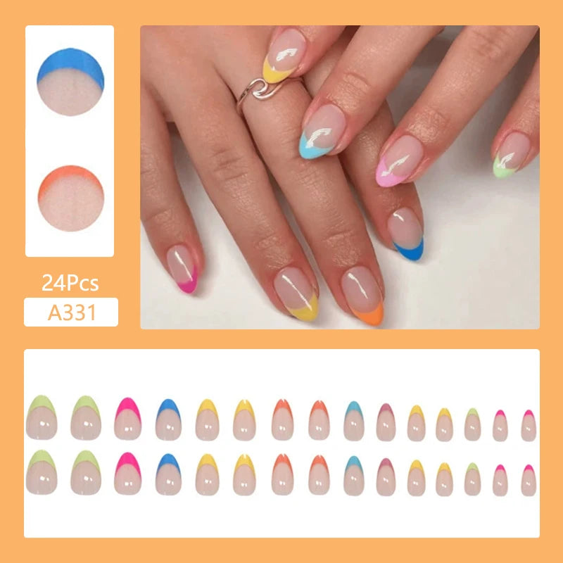 24Pcs/Set Cute and Playful Wearing False Nails