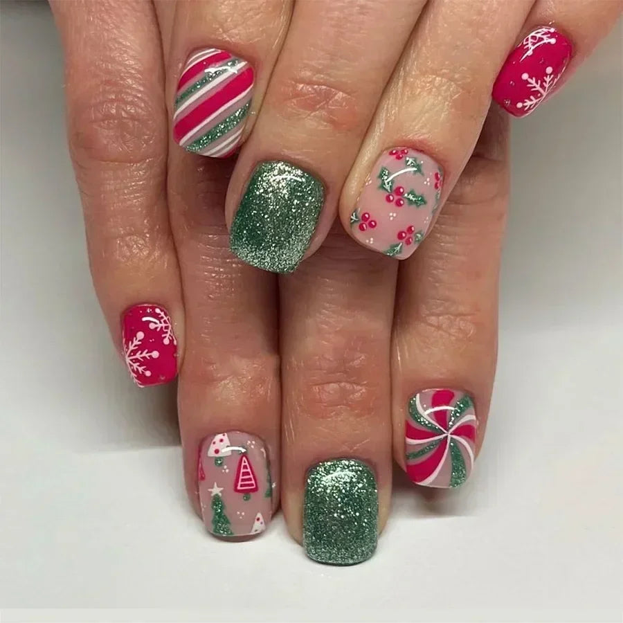 24Pcs Short Oval Press-On Nails