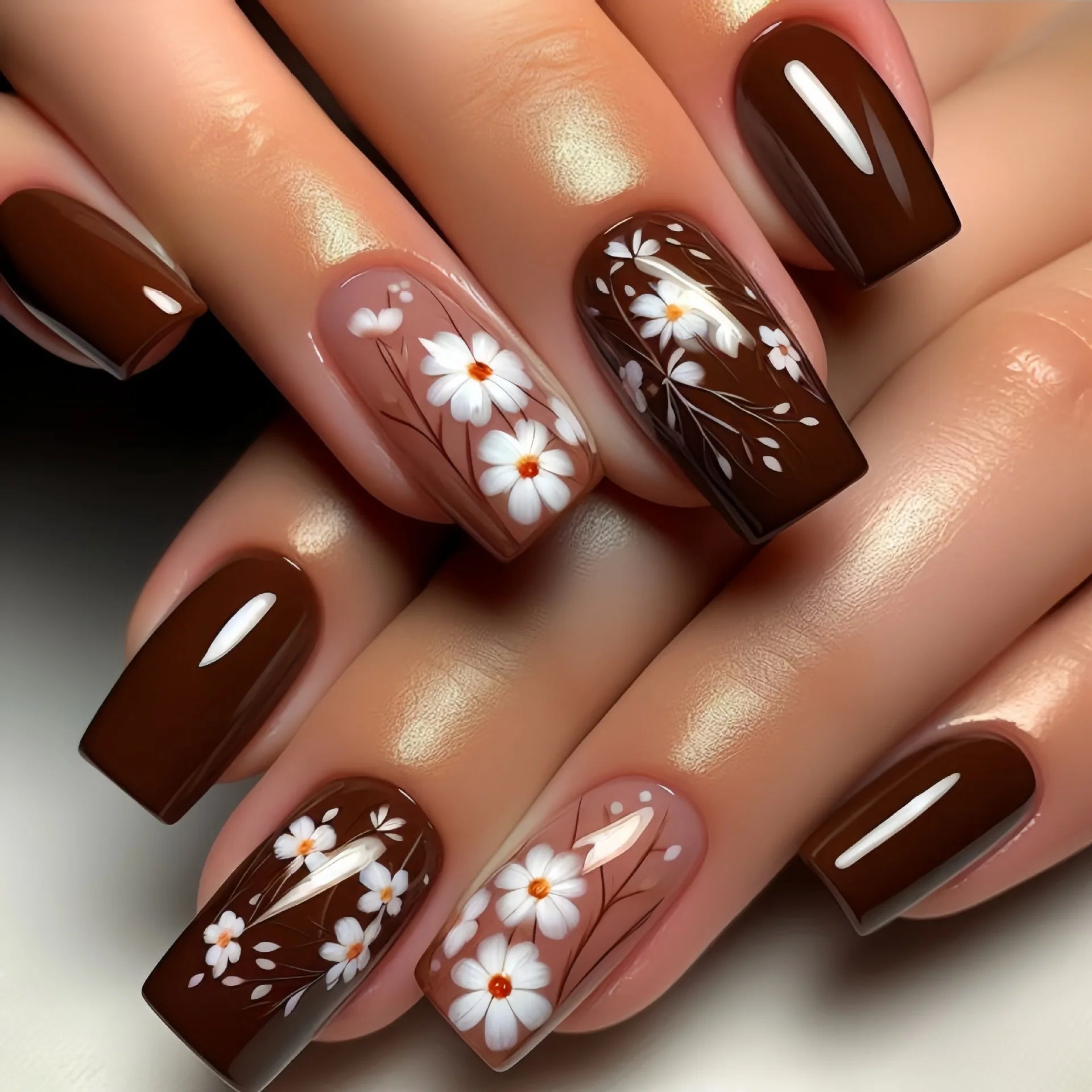 24pcsShort Medium long fake nails