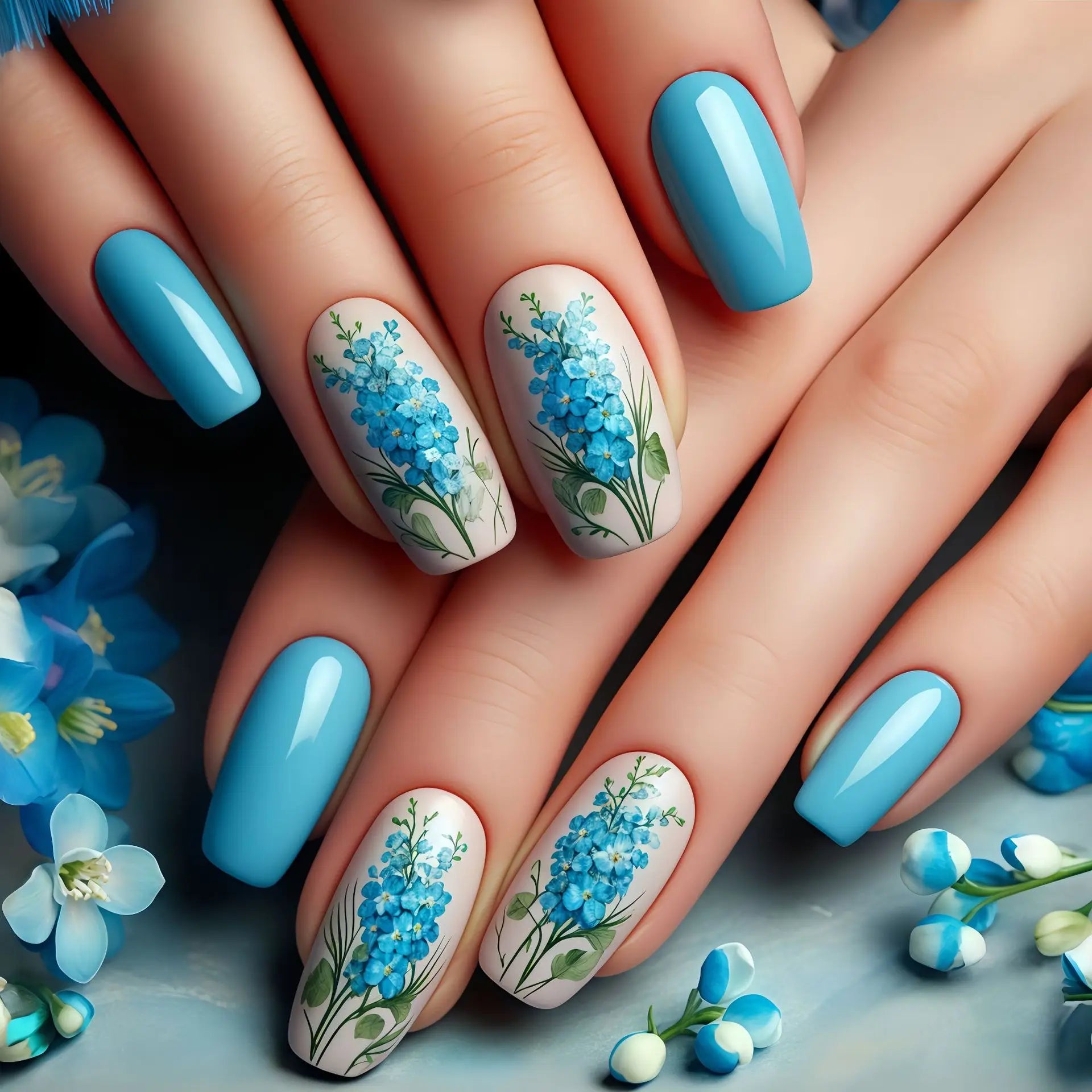 24pcs/set Short Medium fake nails