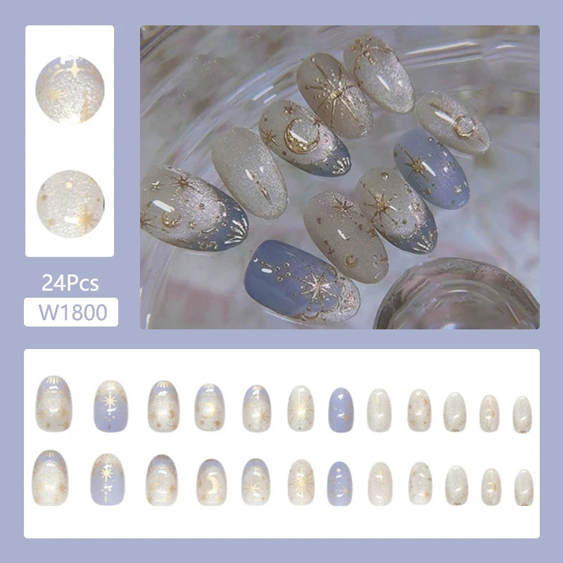 24Pcs/Set Cute and Playful Wearing False Nails