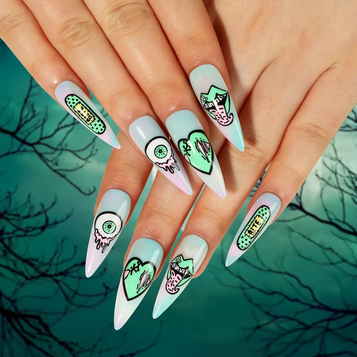 24pcsHalloween Fake Nails