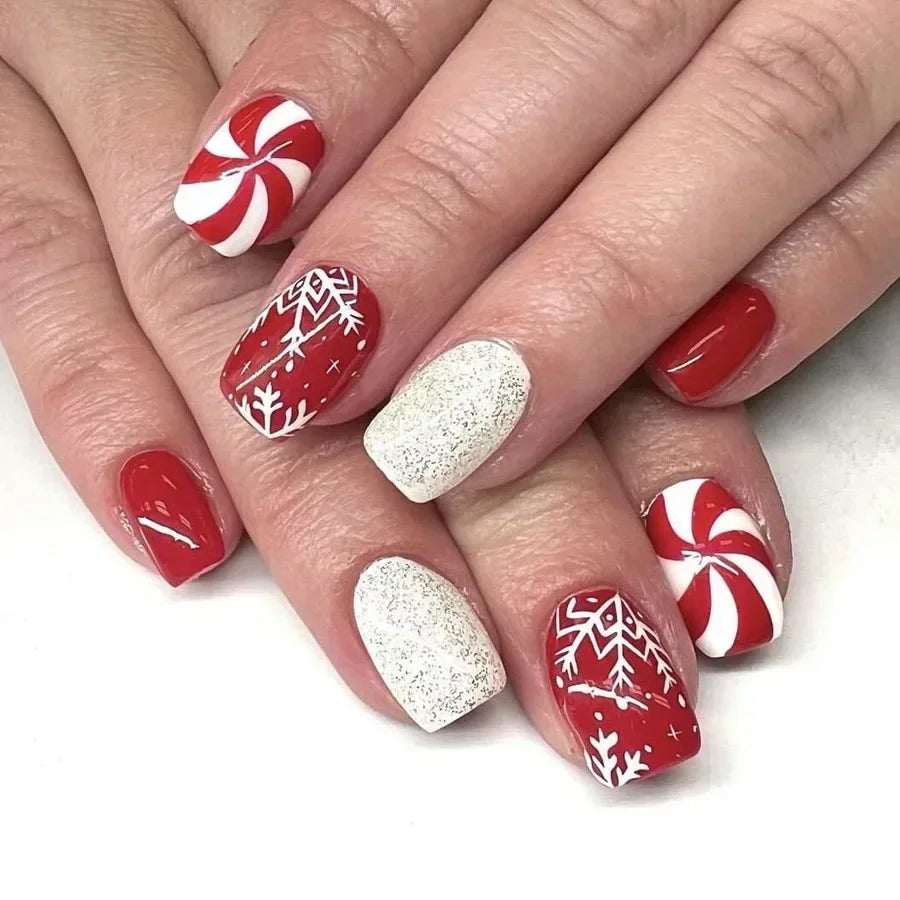 24Pcs Short Oval Press-On Nails