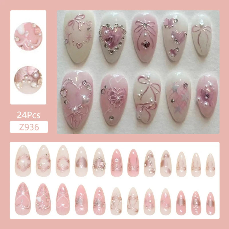 24Pcs/Set Cute and Playful Wearing False Nails