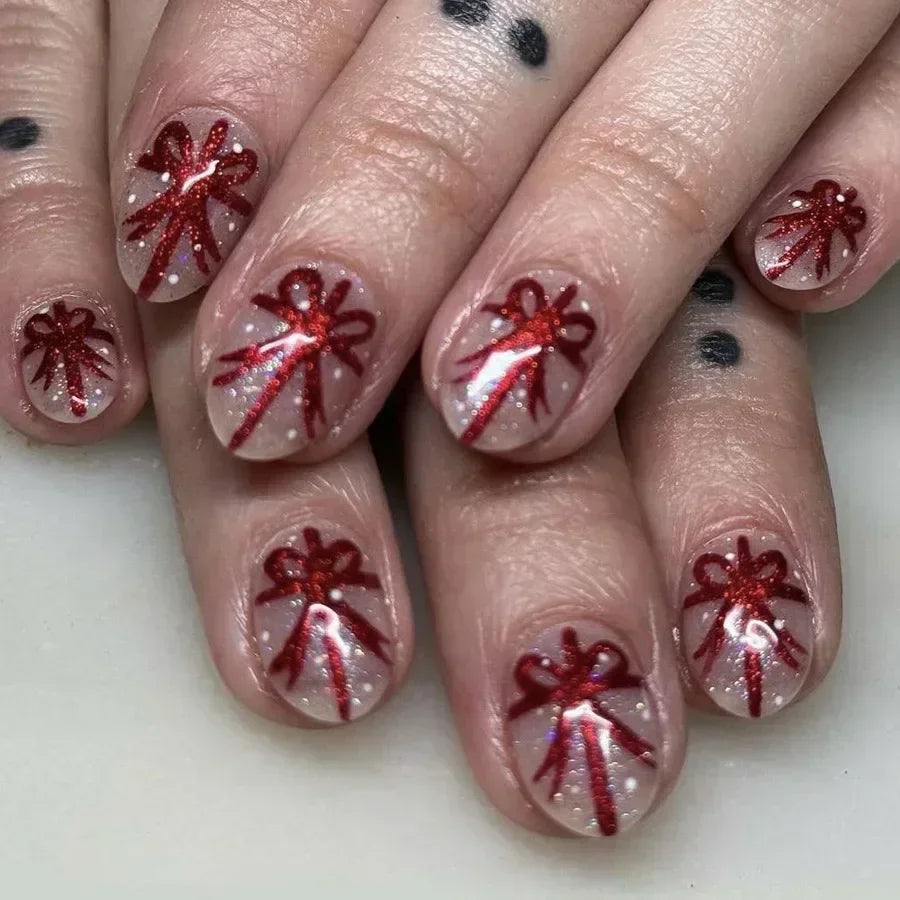 24Pcs Short Oval Press-On Nails