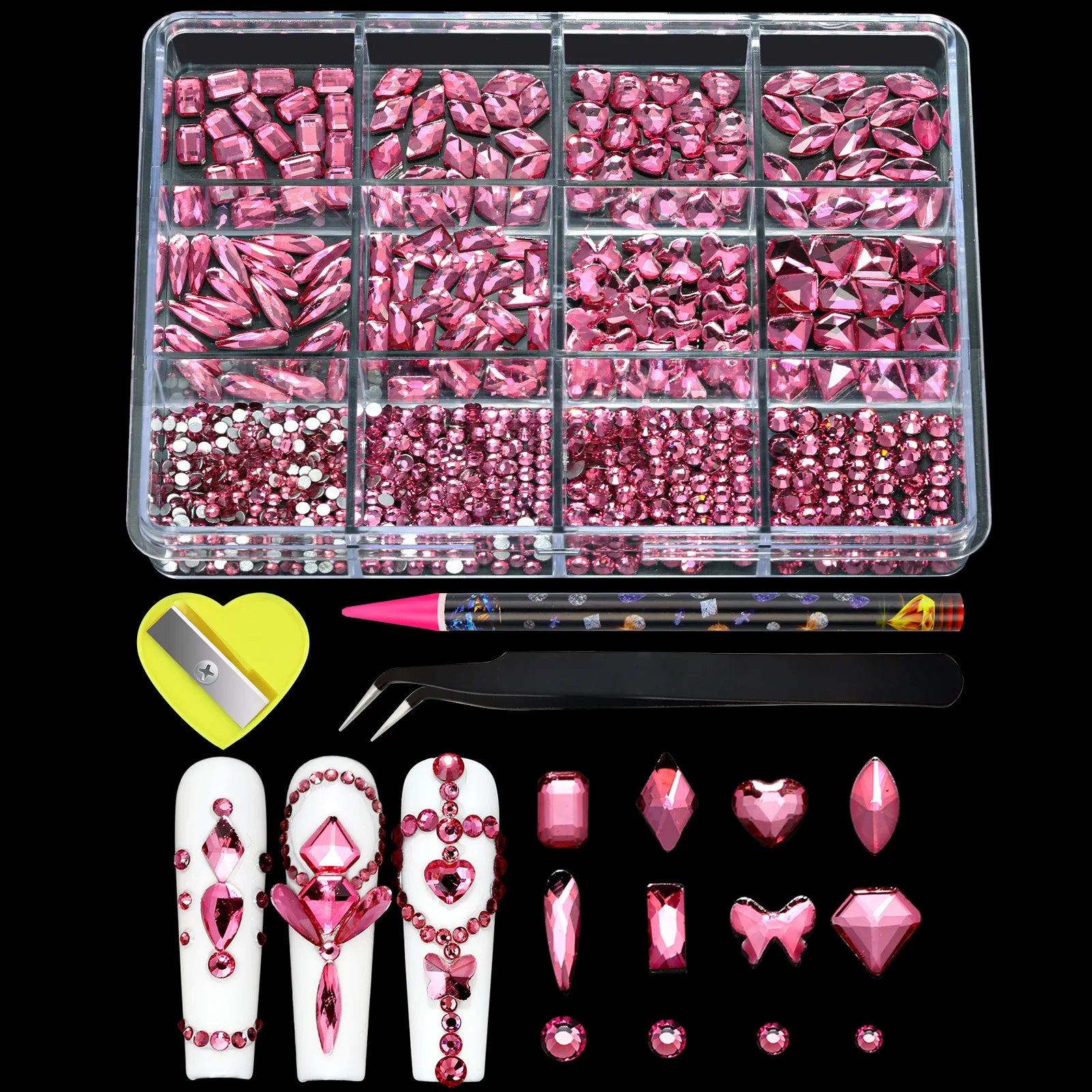 12Grids Flat Bottom Rhinstones For Nails