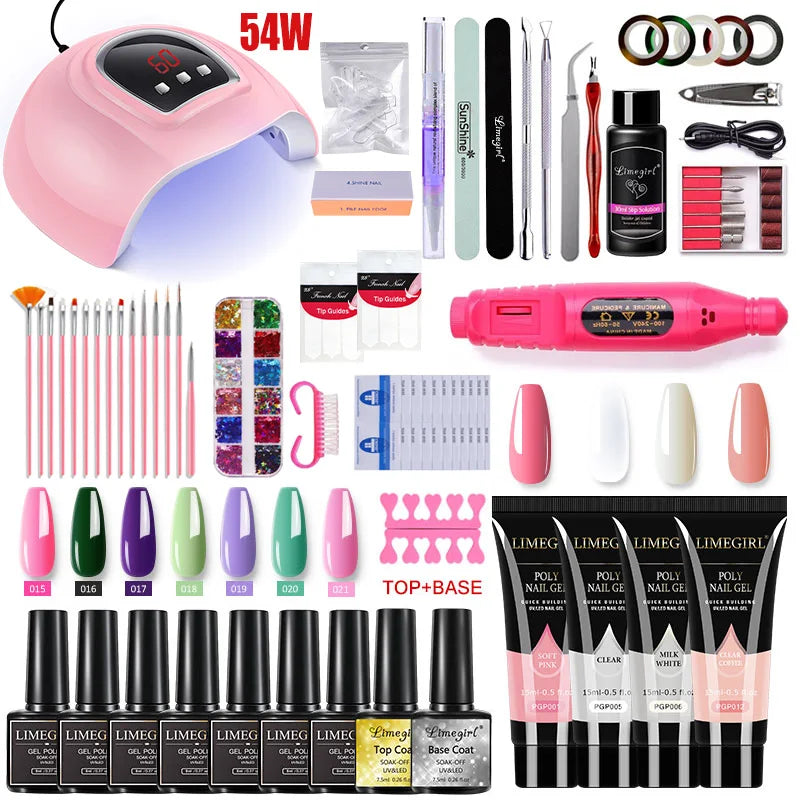 Nail Extension Kit Acrylic Gel Polish Nail with UV LED