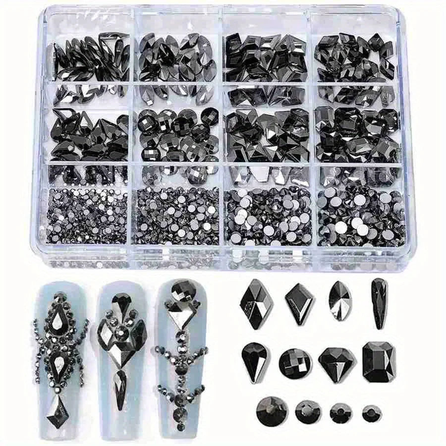 12 Grid/Box 3D Nail Gems