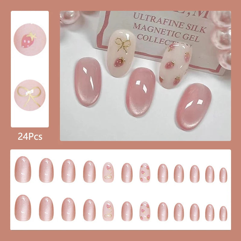 24Pcs/Set Cute and Playful Wearing False Nails