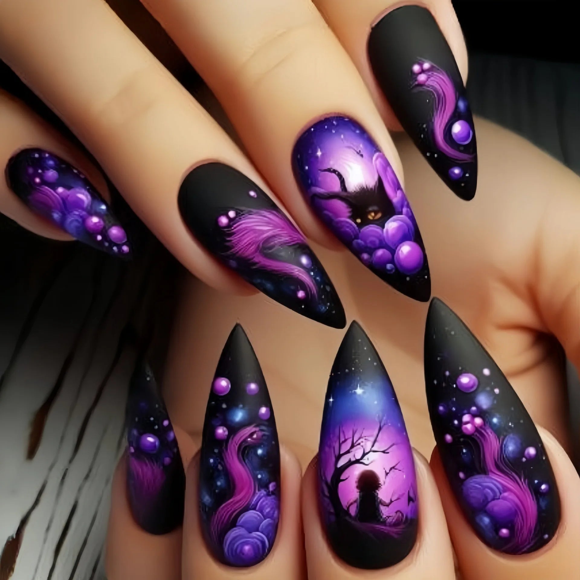 24pcs/set Medium fake nails for