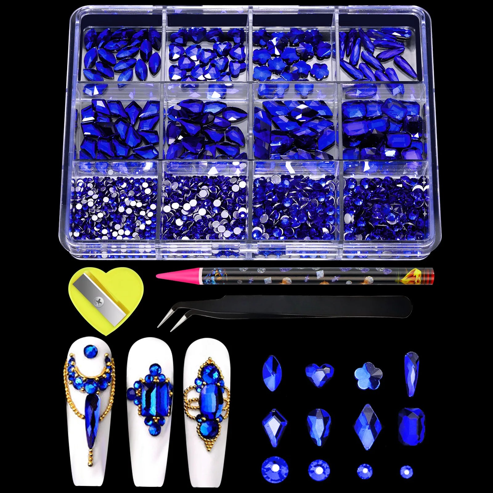 12Grids Flat Bottom Rhinstones For Nails