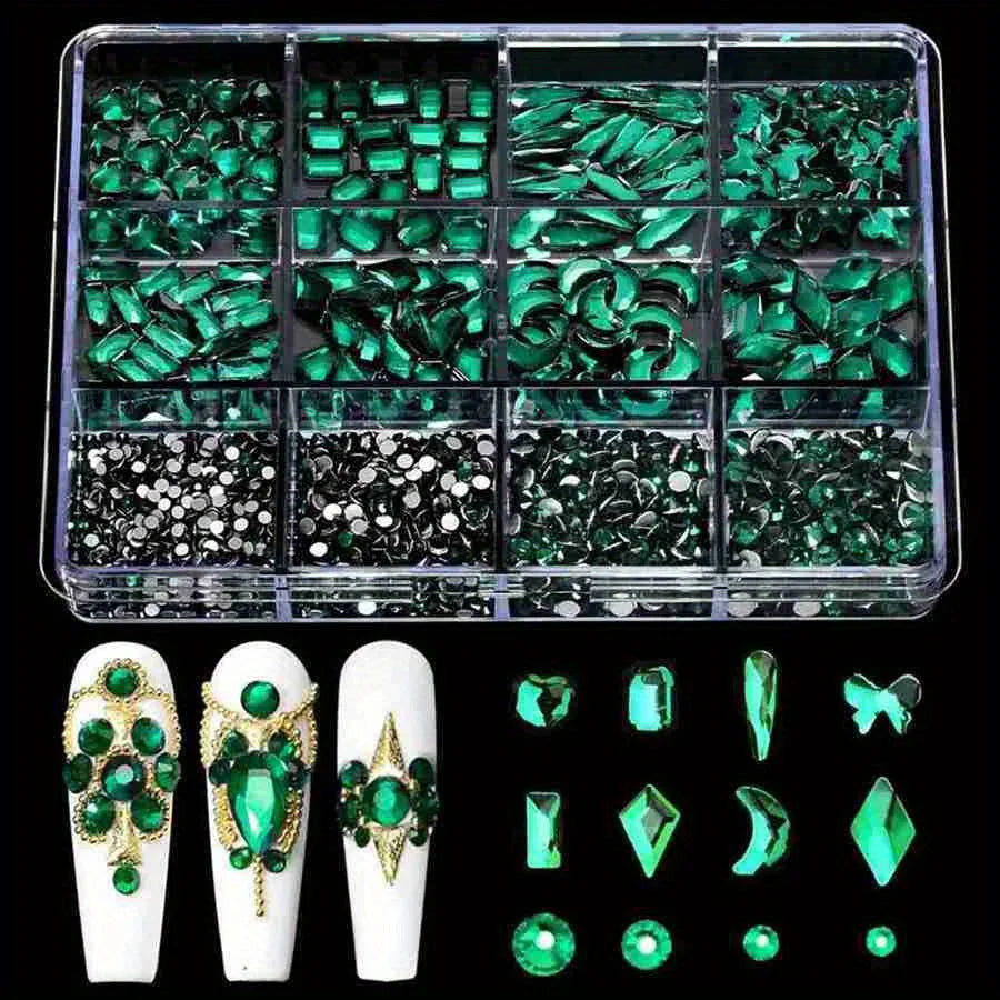 12 Grid/Box 3D Nail Gems