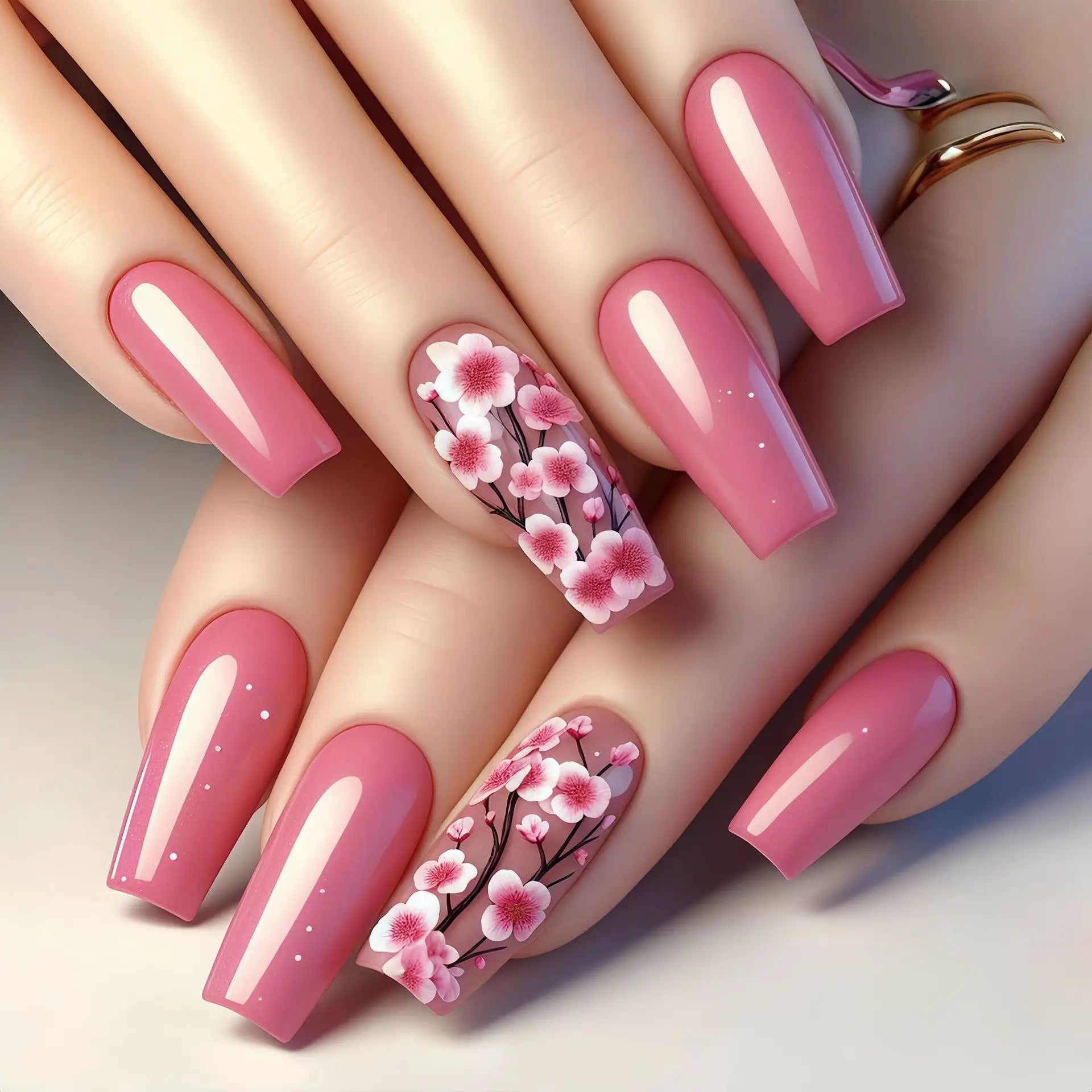 24pcs/set Short Medium fake nails