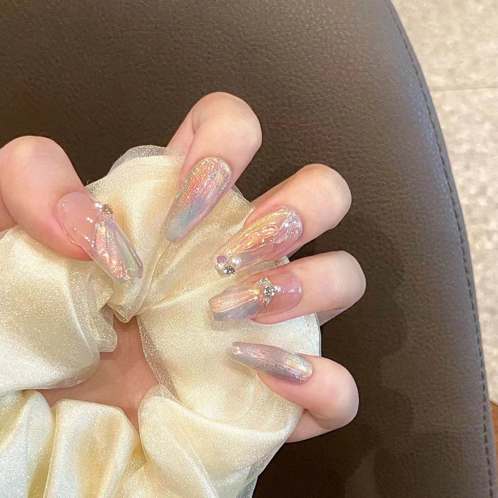 10pcsHandmade Press on Nails Blue