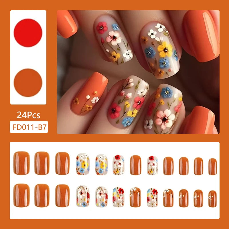 24Pcs/Set Cute and Playful Wearing False Nails