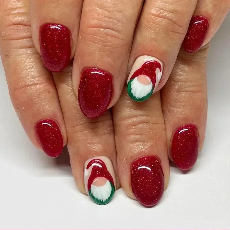 24Pcs Short Oval Press-On Nails