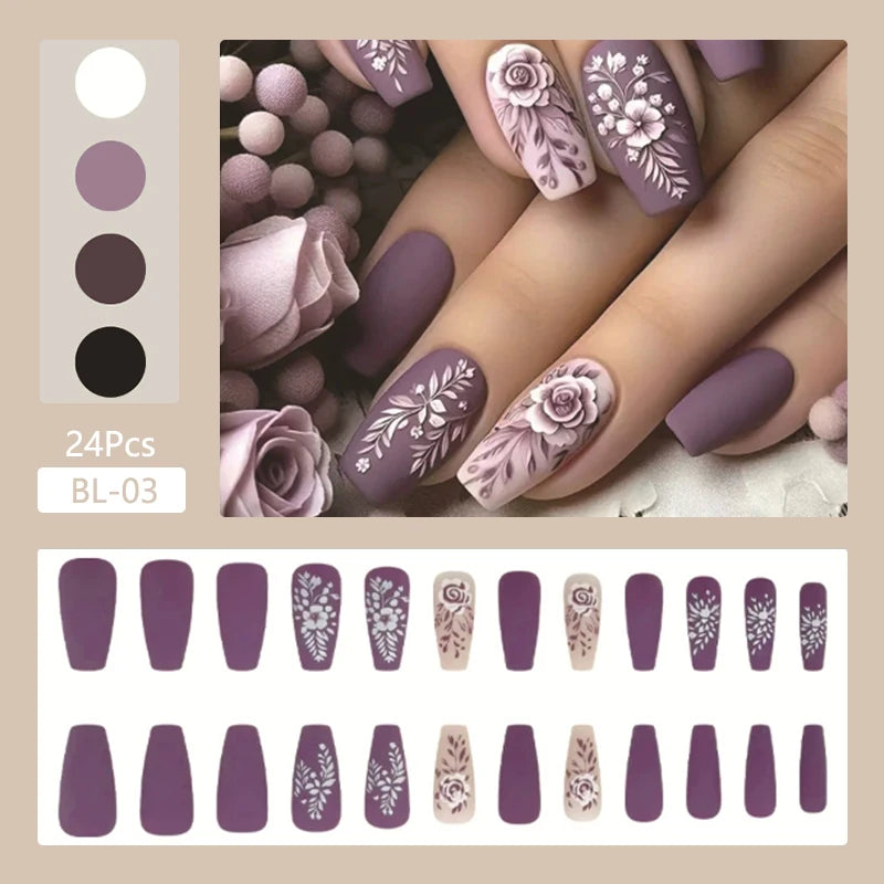24Pcs/Set Cute and Playful Wearing False Nails