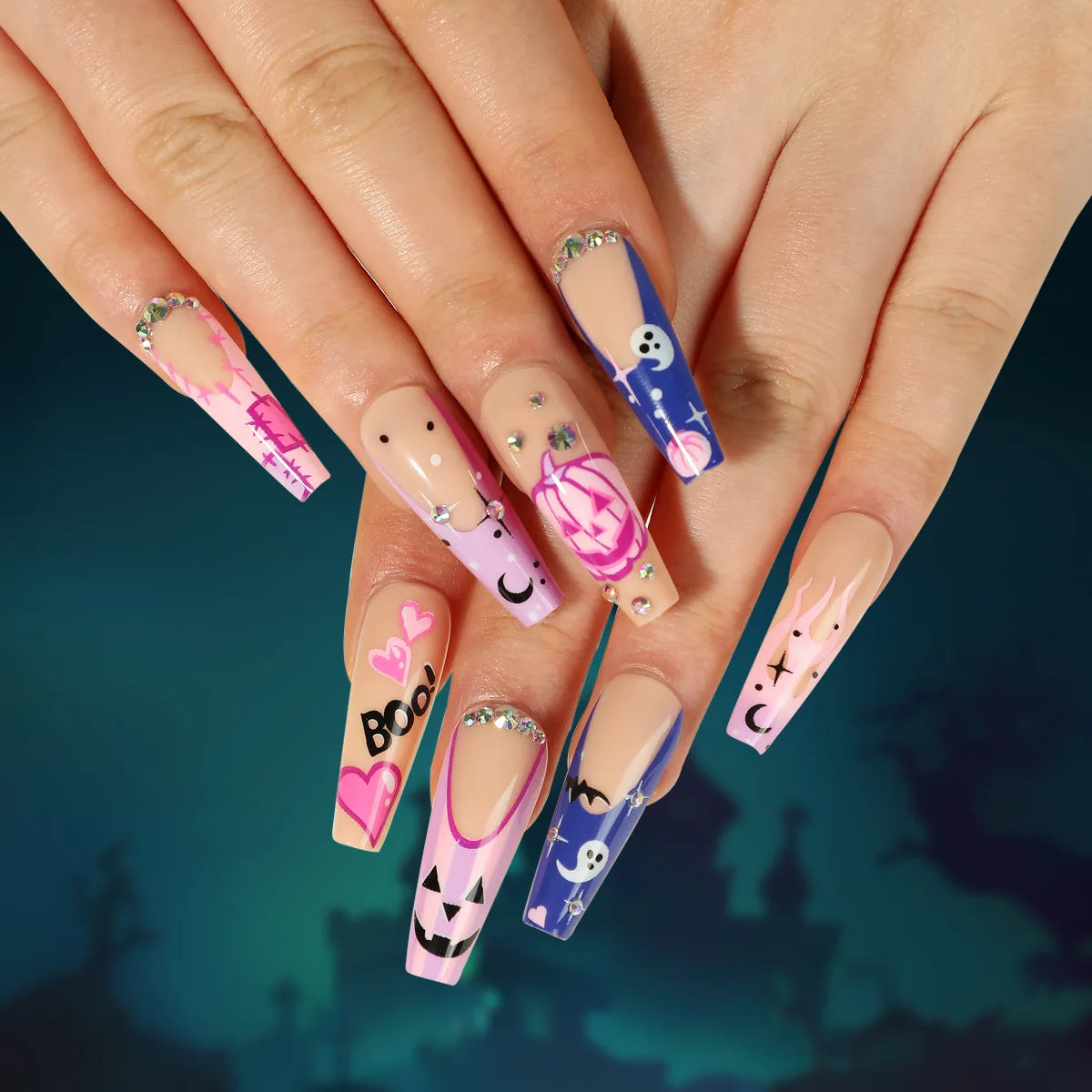 24pcsHalloween Fake Nails