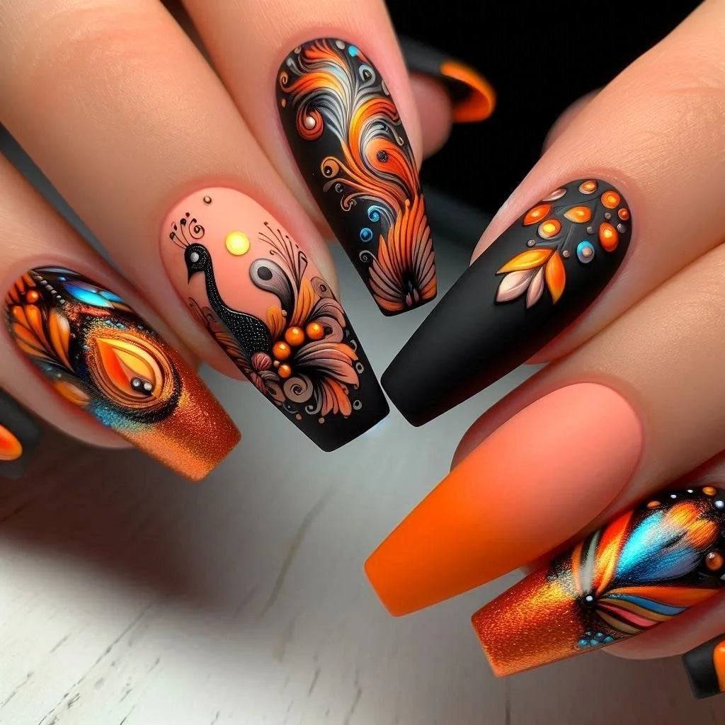 24pcsShort Medium long fake nails