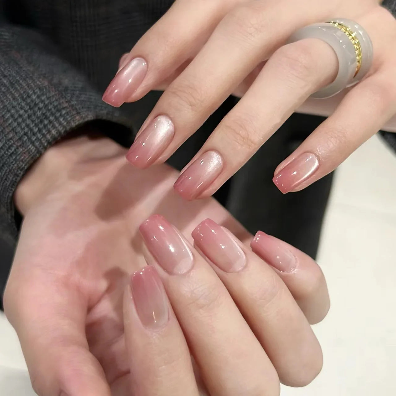 24pcsBlack Handmade Press on Nails